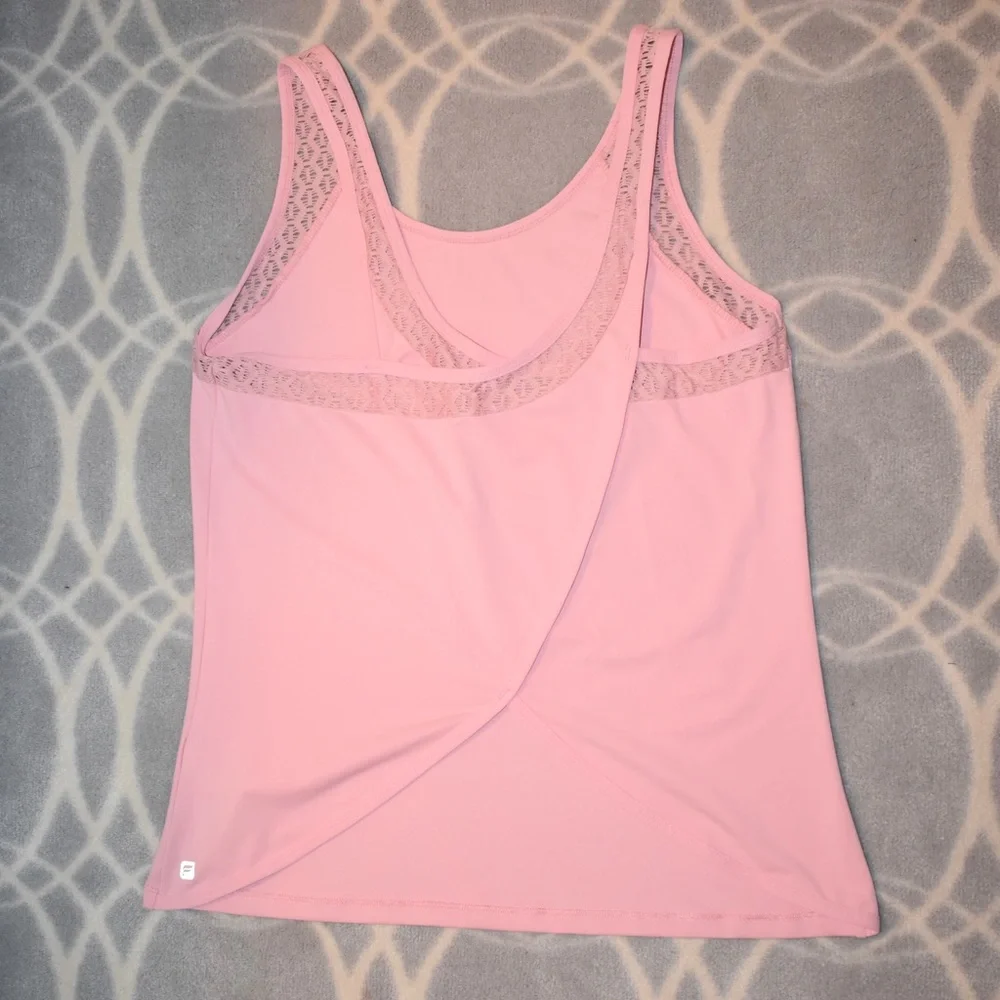 Fabletics Pink Overlapping Back Tank Top - Picture 2 of 4